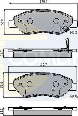 Comline CBP31638 - Kit pastiglie freno, Freno a disco autozon.pro