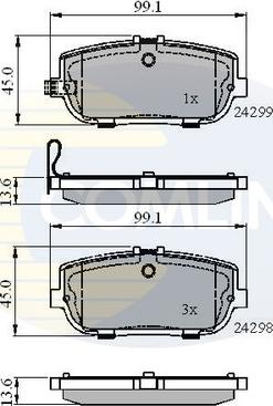 Comline CBP31627 - Kit pastiglie freno, Freno a disco autozon.pro