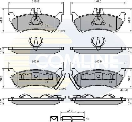 Comline CBP31148 - Kit pastiglie freno, Freno a disco autozon.pro