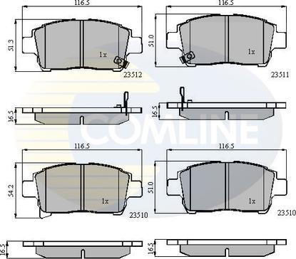 Comline CBP31155 - Kit pastiglie freno, Freno a disco autozon.pro