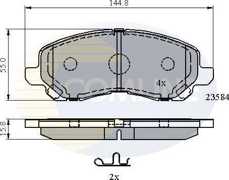 Comline CBP31256 - Kit pastiglie freno, Freno a disco autozon.pro