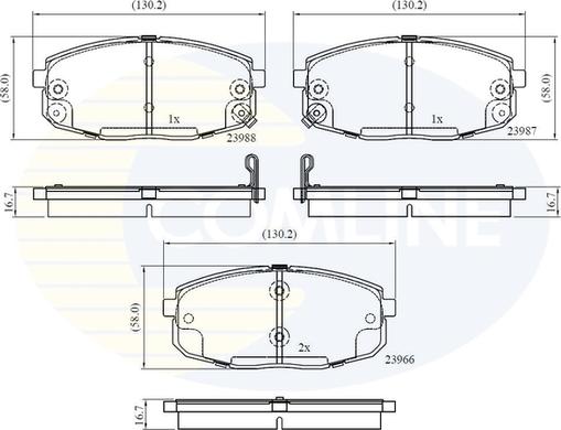 Comline CBP31798 - Kit pastiglie freno, Freno a disco autozon.pro