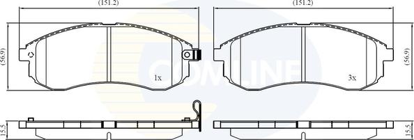 Comline CBP31749 - Kit pastiglie freno, Freno a disco autozon.pro