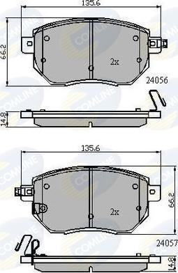 Comline CBP31745 - Kit pastiglie freno, Freno a disco autozon.pro