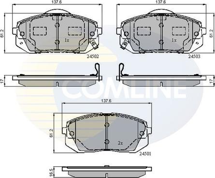 Comline CBP31768 - Kit pastiglie freno, Freno a disco autozon.pro