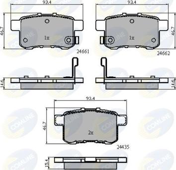 Comline CBP31711 - Kit pastiglie freno, Freno a disco autozon.pro