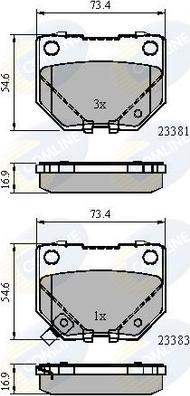 Comline CBP31739 - Kit pastiglie freno, Freno a disco autozon.pro