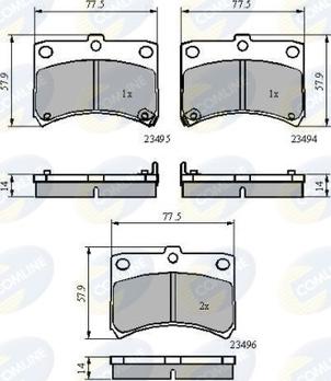 Comline CBP3801 - Kit pastiglie freno, Freno a disco autozon.pro