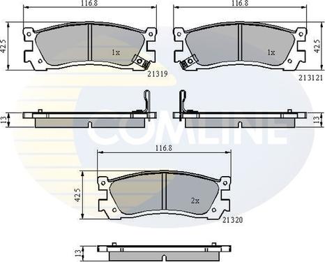 Comline CBP3824 - Kit pastiglie freno, Freno a disco autozon.pro