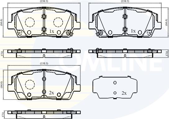 Comline CBP33498 - Kit pastiglie freno, Freno a disco autozon.pro