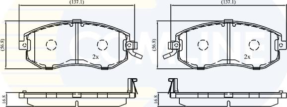 Comline CBP33171 - Kit pastiglie freno, Freno a disco autozon.pro