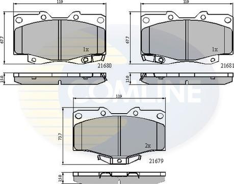 Comline CBP3333 - Kit pastiglie freno, Freno a disco autozon.pro