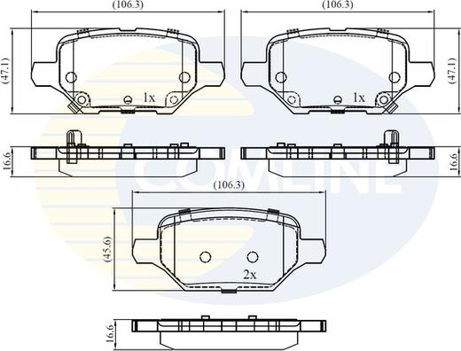 Comline CBP32436 - Kit pastiglie freno, Freno a disco autozon.pro