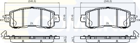 Comline CBP32573 - Kit pastiglie freno, Freno a disco autozon.pro