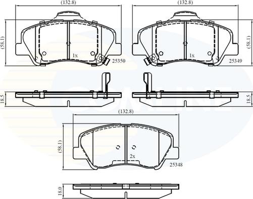 Comline CBP32040 - Kit pastiglie freno, Freno a disco autozon.pro