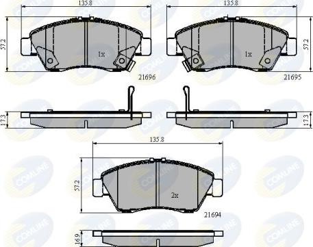 Comline CBP32009 - Kit pastiglie freno, Freno a disco autozon.pro