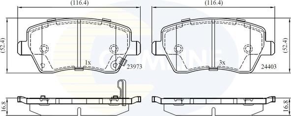 Comline CBP32008 - Kit pastiglie freno, Freno a disco autozon.pro