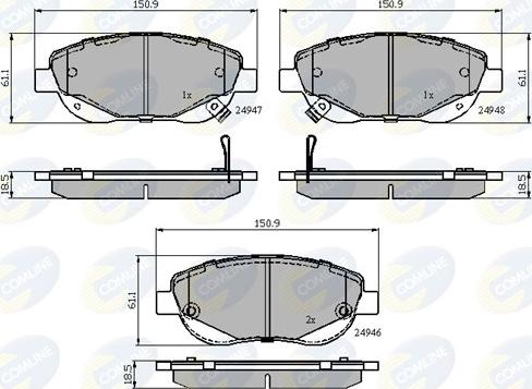 Comline CBP32035 - Kit pastiglie freno, Freno a disco autozon.pro