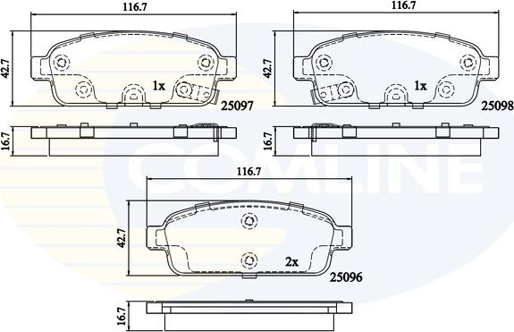 Comline CBP32024 - Kit pastiglie freno, Freno a disco autozon.pro