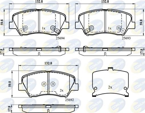 Comline CBP32152 - Kit pastiglie freno, Freno a disco autozon.pro