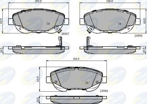 Comline CBP32119 - Kit pastiglie freno, Freno a disco autozon.pro