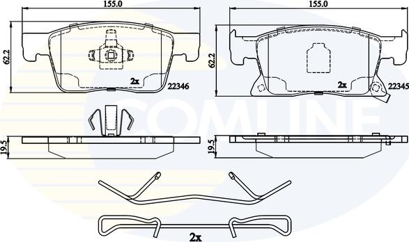 Comline CBP32309 - Kit pastiglie freno, Freno a disco autozon.pro