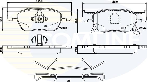 Comline CBP32306 - Kit pastiglie freno, Freno a disco autozon.pro