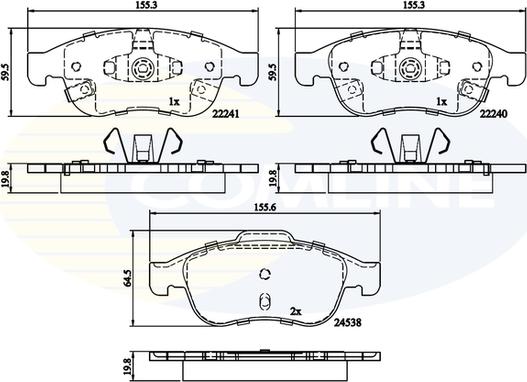 Comline CBP32293 - Kit pastiglie freno, Freno a disco autozon.pro