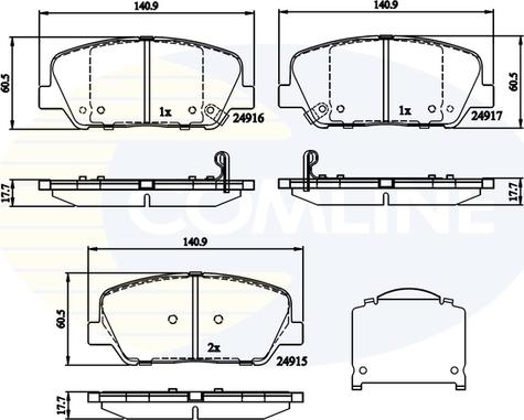 Comline CBP32259 - Kit pastiglie freno, Freno a disco autozon.pro