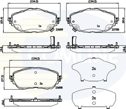 Comline CBP32207 - Kit pastiglie freno, Freno a disco autozon.pro