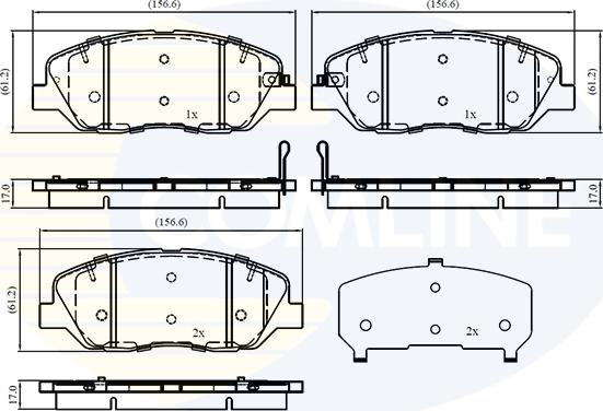 Comline CBP32760 - Kit pastiglie freno, Freno a disco autozon.pro