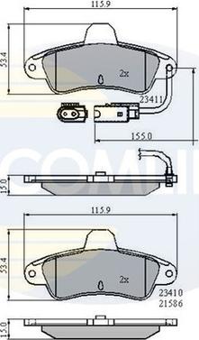 Comline CBP2470 - Kit pastiglie freno, Freno a disco autozon.pro