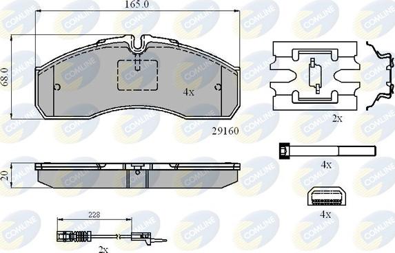 Comline CBP21735 - Kit pastiglie freno, Freno a disco autozon.pro