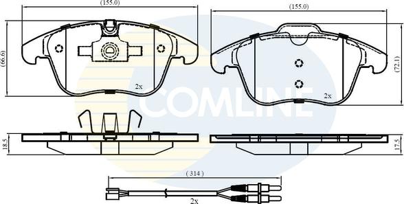 Comline CBP22002 - Kit pastiglie freno, Freno a disco autozon.pro