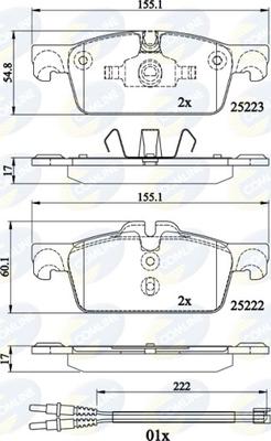 Comline CBP22195 - Kit pastiglie freno, Freno a disco autozon.pro