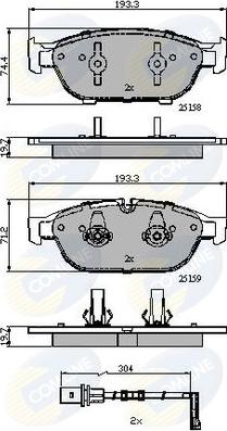 Comline CBP22120 - Kit pastiglie freno, Freno a disco autozon.pro