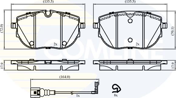 Comline CBP22867 - Kit pastiglie freno, Freno a disco autozon.pro