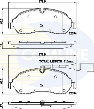 Comline CBP22214 - Kit pastiglie freno, Freno a disco autozon.pro