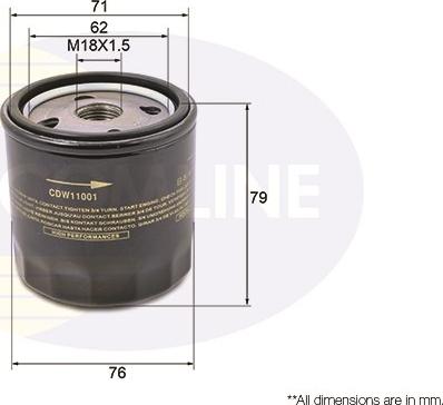 Comline CDW11001 - Filtro olio autozon.pro