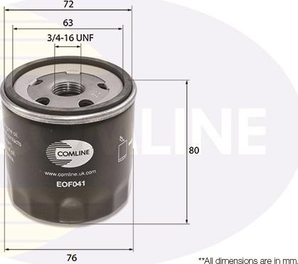 Comline EOF041 - Filtro olio autozon.pro