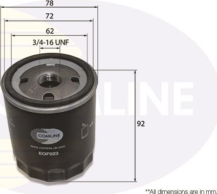 Comline EOF023 - Filtro olio autozon.pro