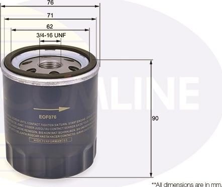 Comline EOF076 - Filtro olio autozon.pro