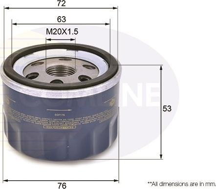 Comline EOF176 - Filtro olio autozon.pro