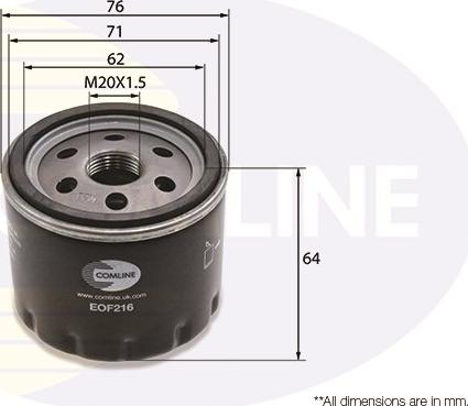 Comline EOF216 - Filtro olio autozon.pro