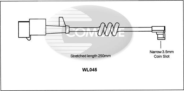 Comline WL045 - Contatto segnalazione, Usura past. freno / mat. d'attrito autozon.pro