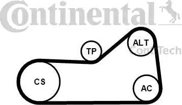 Continental 6PK976K3 - Kit Cinghie Poly-V autozon.pro