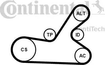 Continental 6PK1145K4 - Kit Cinghie Poly-V autozon.pro