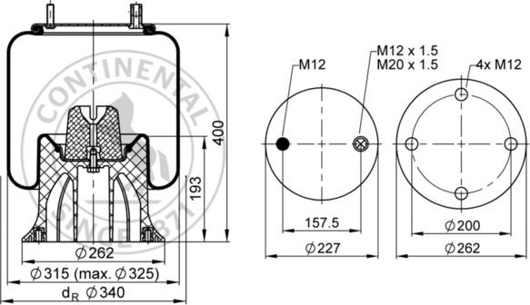 Contitech AIR Spring 4159 N P14 - Soffietto, Sospensione pneumatica autozon.pro