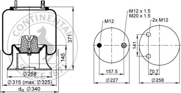 Contitech AIR Spring 4156 N P09 - Soffietto, Sospensione pneumatica autozon.pro