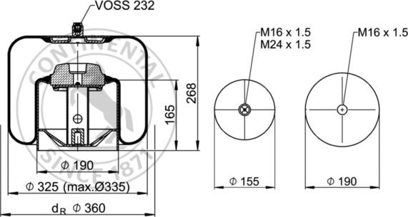 Contitech AIR Spring 4737 N P22 - Soffietto, Sospensione pneumatica autozon.pro